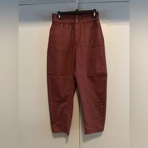 Zara -  Denim Burgundy Pants (Size 8)